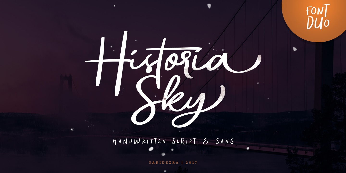 Beispiel einer Historia Sky Sans-Schriftart